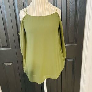 NWT DailyLook Olive Green Off Shoulder, Cutout Blouse Size S
